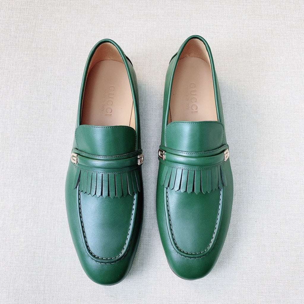 Gucci G Decorative Tassel Men's Loafers Spring And Summer Fashion Cowhide Comfortable Breathable Low-heeled Leather Shoes #76855