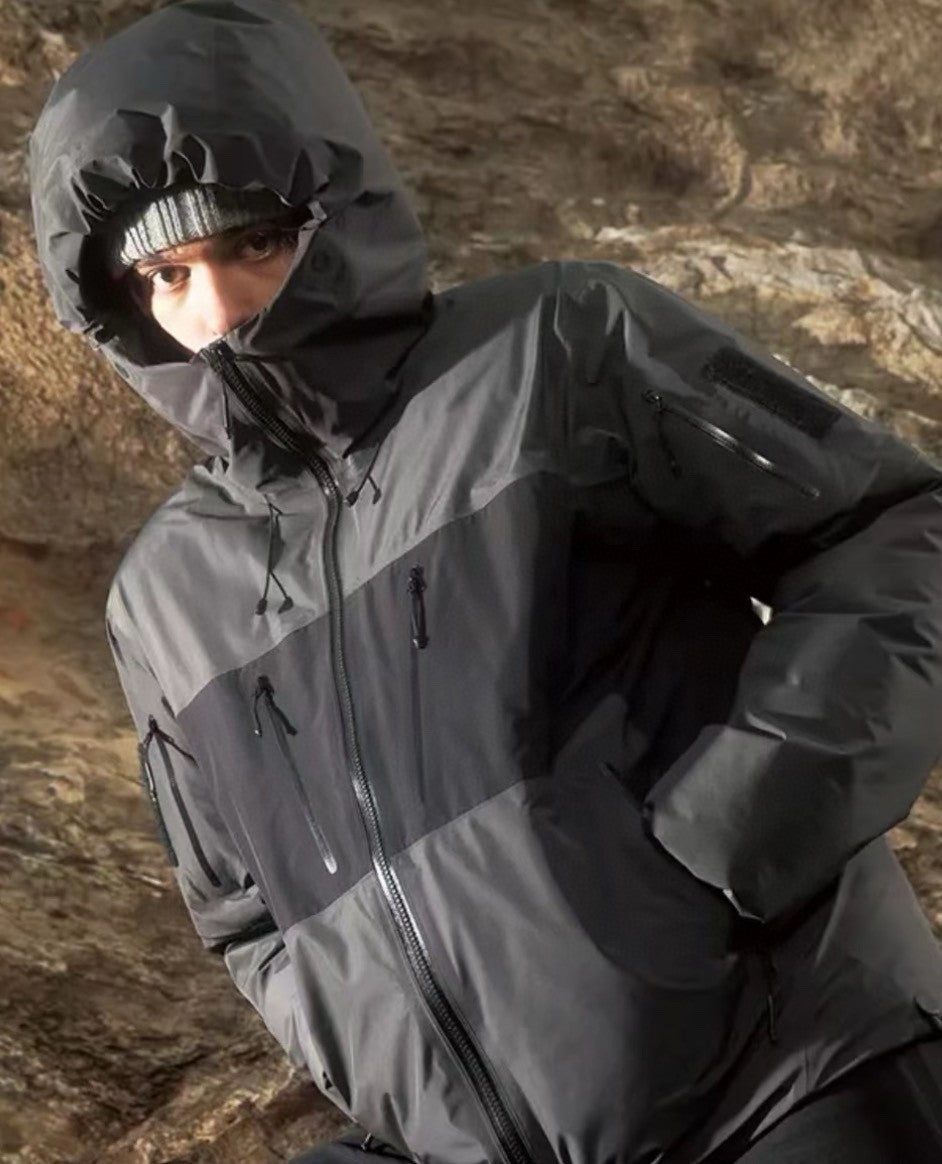 Arcteryx Men's Women's Colorblocking Autumn And Winter Even Hard Shell Hooded Puffer Down Jacket Long Sleeve Loose Jacket Coat Ngvp #9533