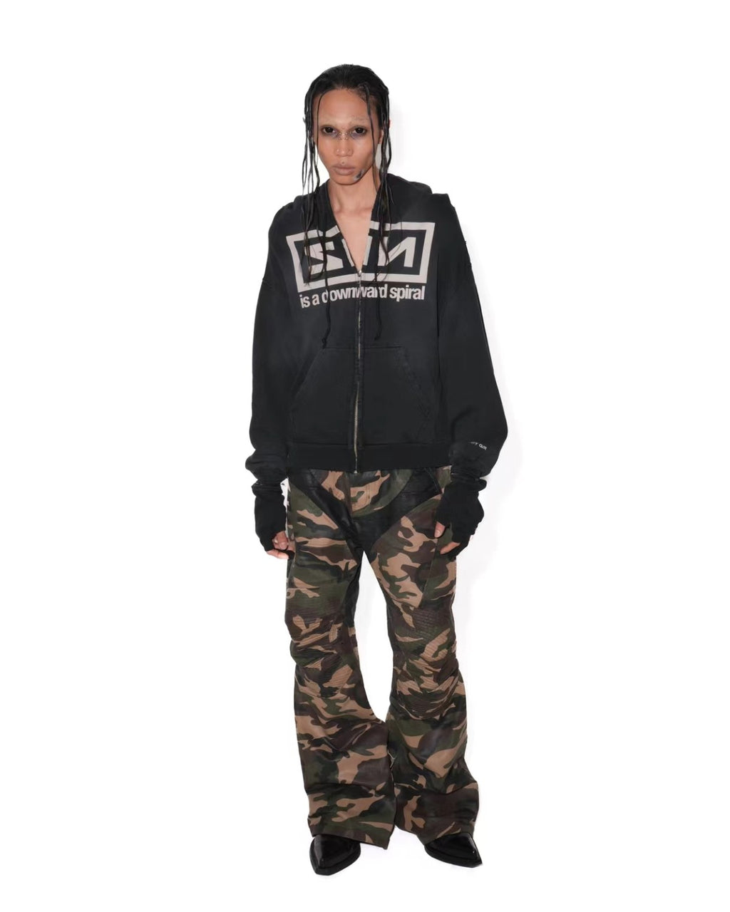 GRAILZ Men's Spring And Autumn 2-in-1 Gloves with Shoulder Zipper Letter Print Hoodie Sweatshirt Long Sleeve Jacket Ngvp #1858