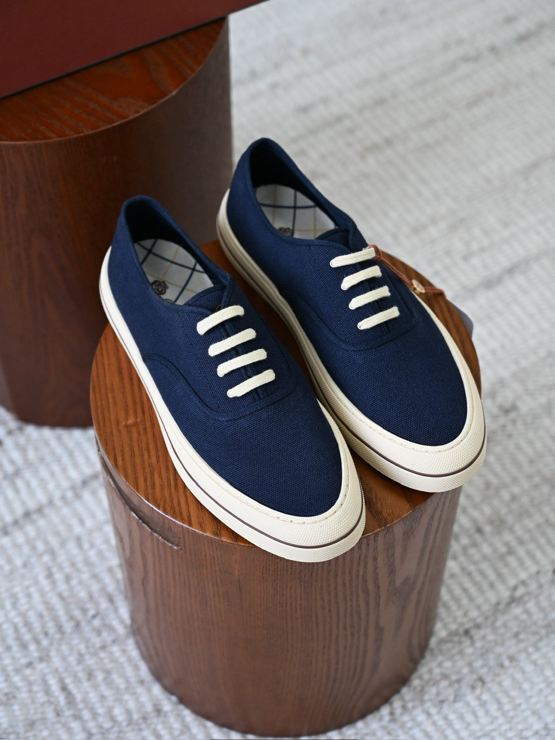 Loro Piana Nantucket Walk Sneaker Cotton Blue Navy Low Top #386139