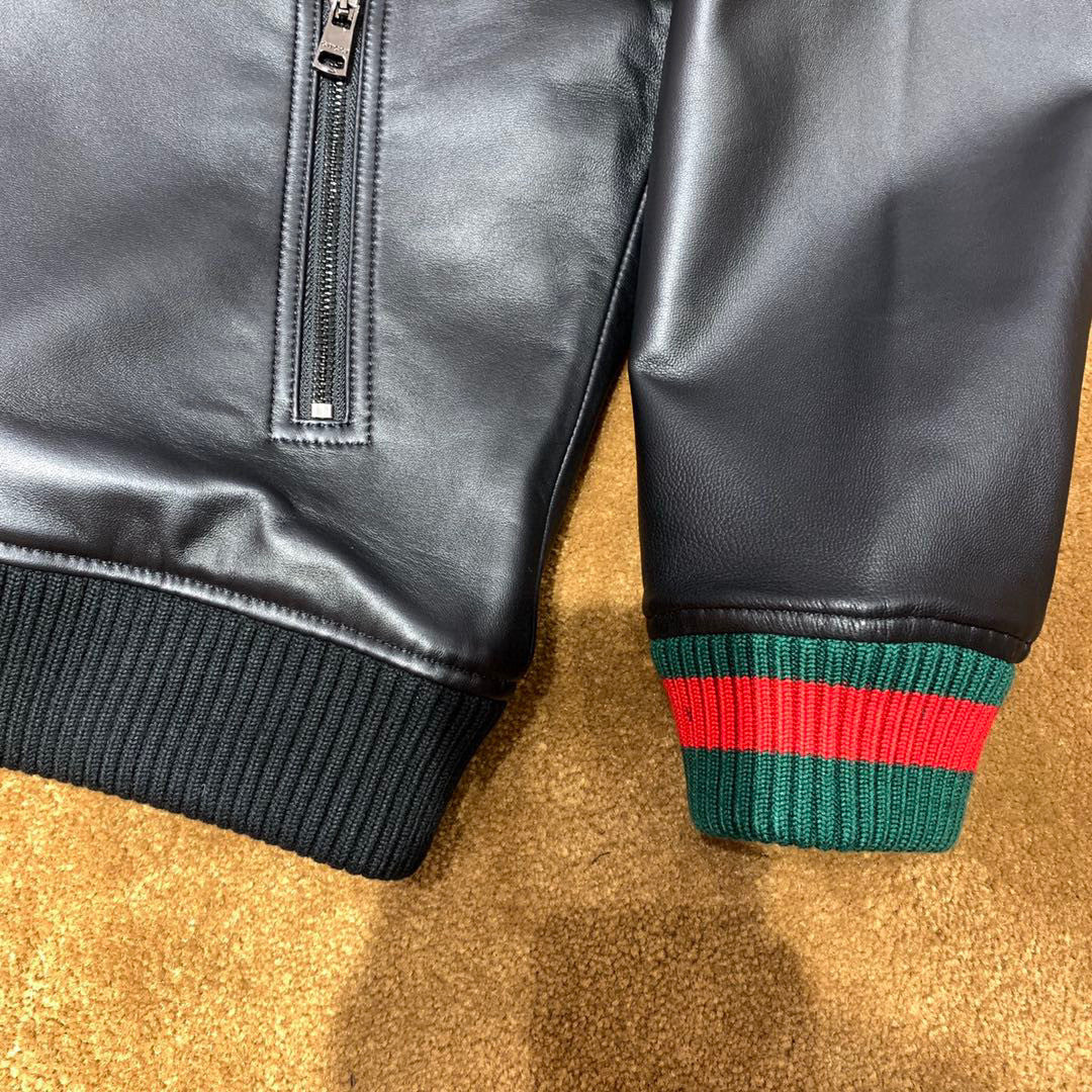 Gucci Men's And Women's Spring/autumn Fashion Casual Solid Color Zipper Cuff Elastic Long Sleeve Jacket #532