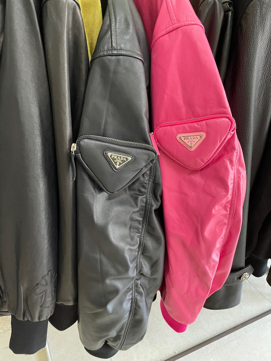 Prada Baseball Jacket Jacket Leather Jacket #21967