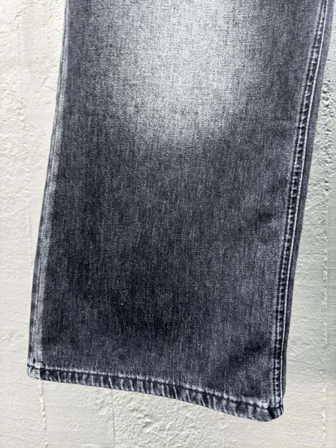 Balenciaga Men's And Women's Spring And Fall Solid Color Splicing Effect Button Loose Fit Jeans Pants #75497