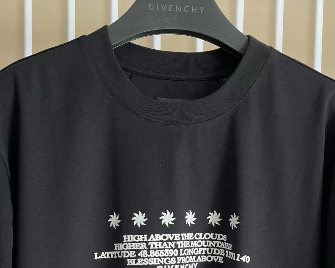 Givenchy Men's Summer Black Graffiti Logo Round Neck Cotton Short Sleeve T-Shirt #97882