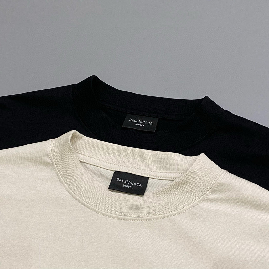 Balenciaga Men's and Women's Summer Letters Printed Round Neck Short Sleeve T-Shirt #98966