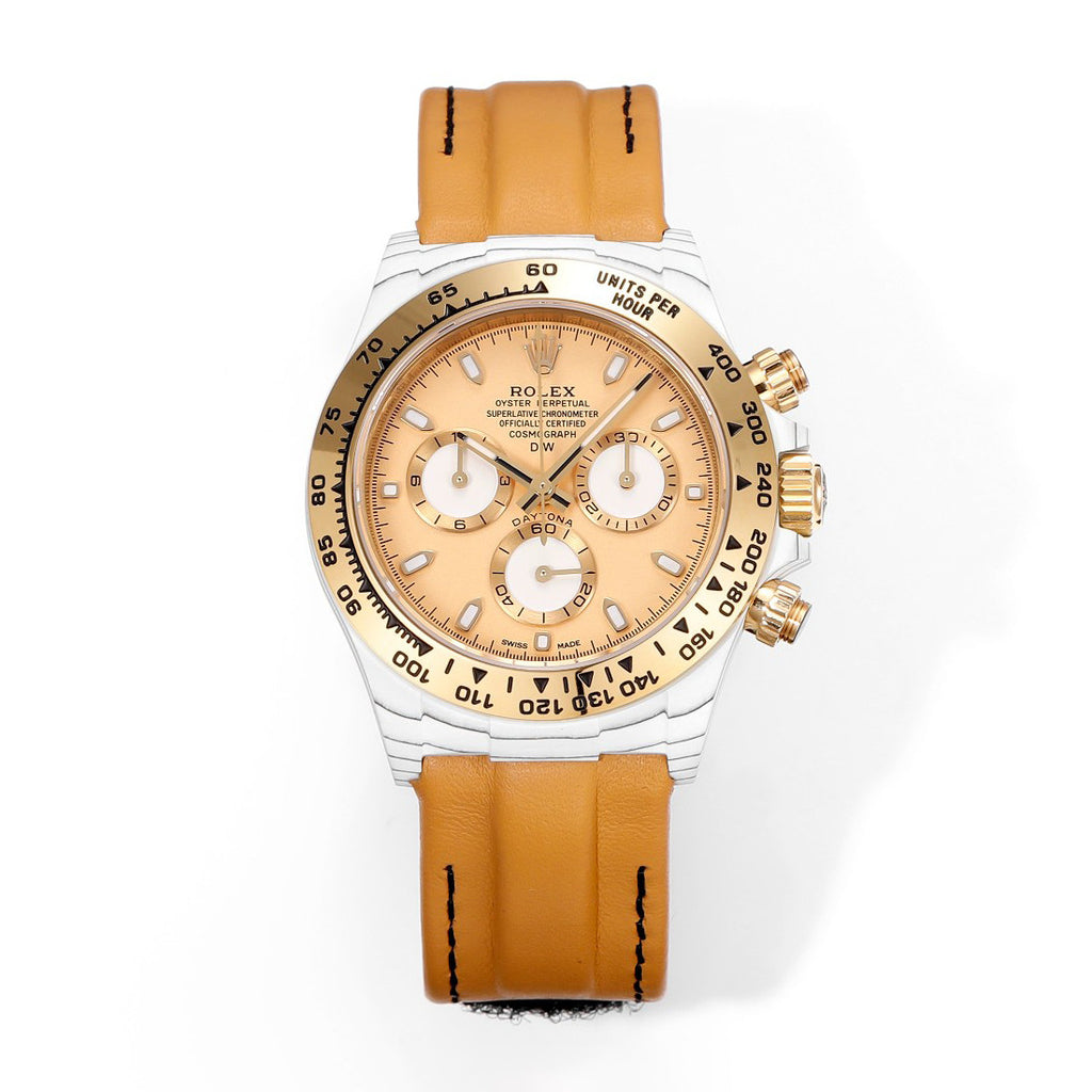 Rolex Men's Cosmo Chrono Daytona Mechanical Watch with Carbon Fiber Patterned Luminous Case #73619