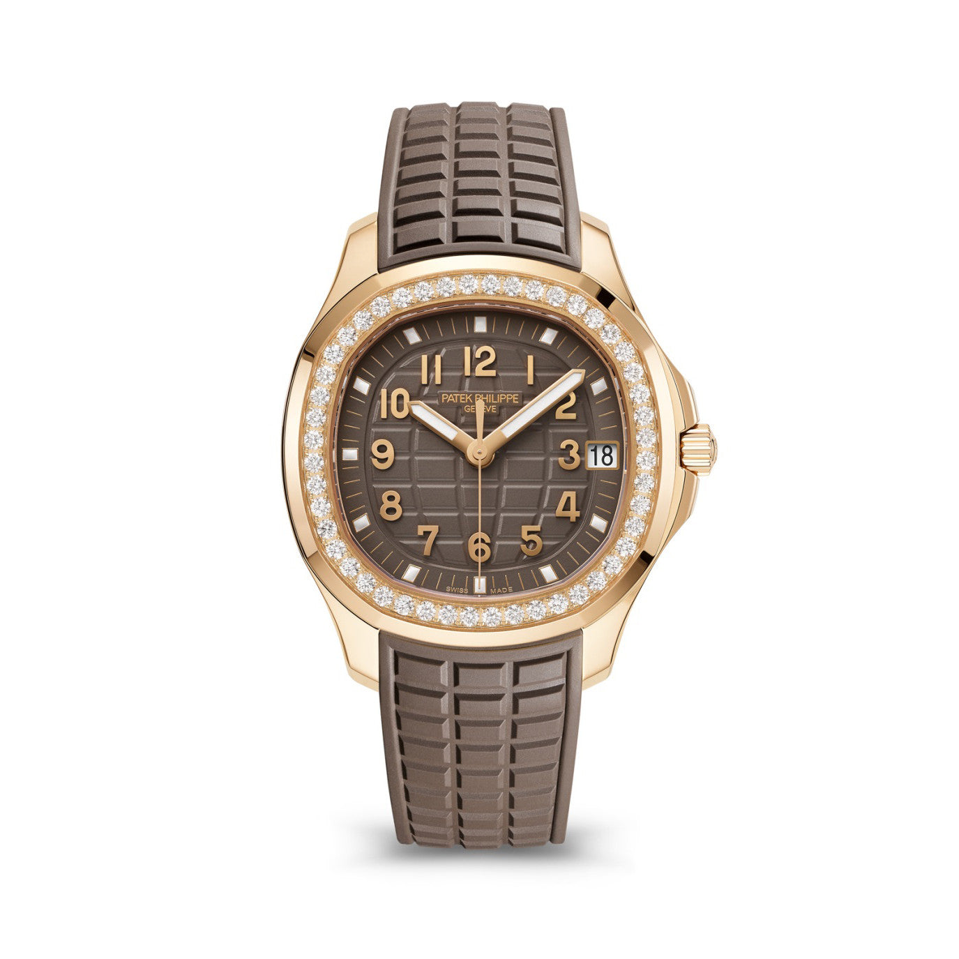 Patek Philippe Mechanical Watches With Diamonds On Silicone Straps Watch #96352
