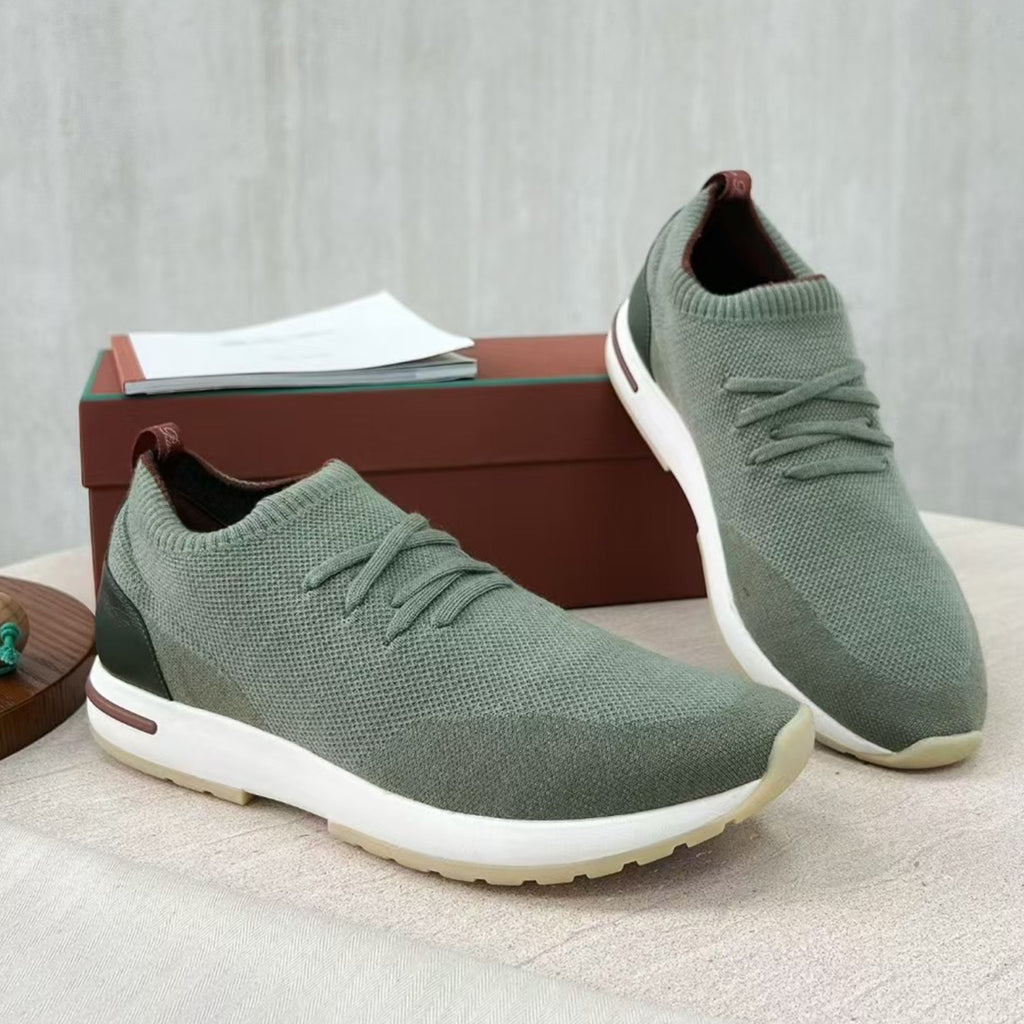 Loro Piana 360 Lp Flexy Walk Men's Autumn/winter Sports Shoes Two-tone Fashion Luxury Knit Comfortable Casual Footwear Ngvp #2435