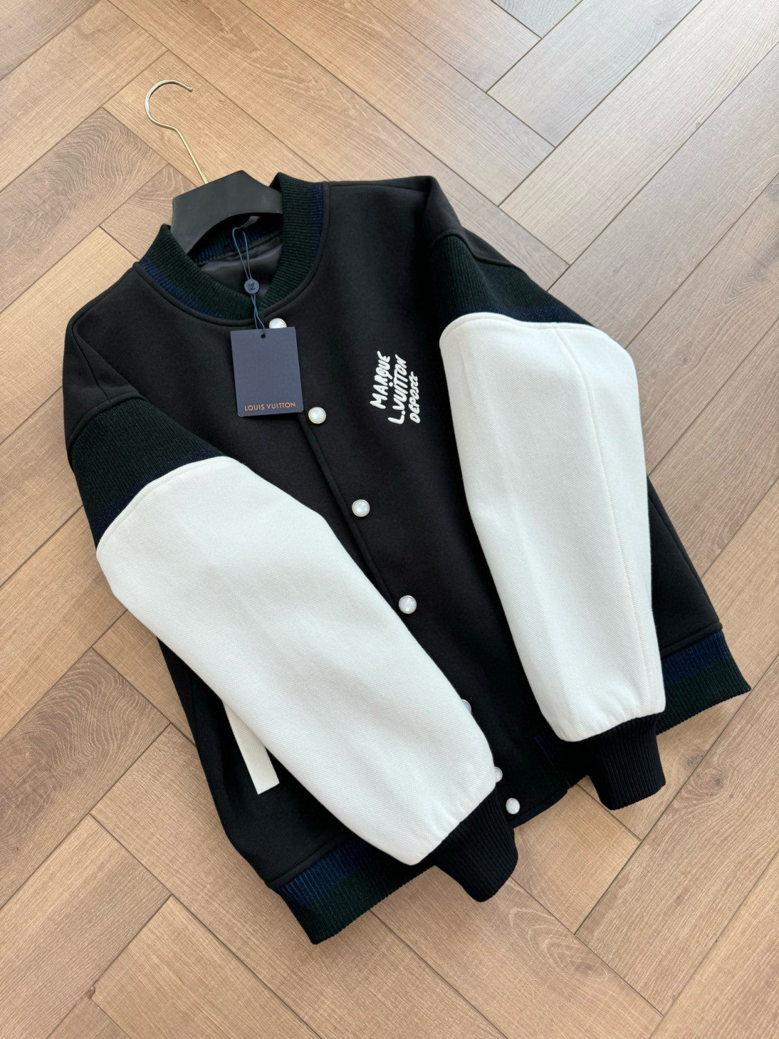 Louis Vuitton Men's Spring And Autumn Cotton Knit Baseball Jacket Single Breasted Colorblocked Cotton Long Sleeve Corset Jacket #77852