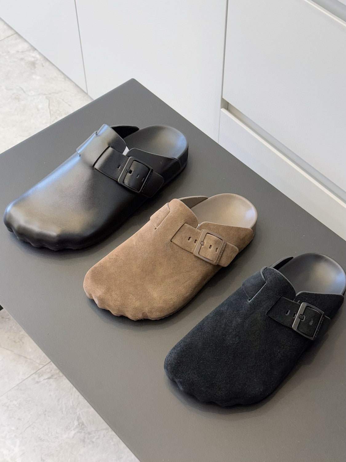 Balenciaga Sunday Men's Mueller Shoes Cowhide Flat Birkenstocks Cork Retro Solid Color Fashion Trend Casual Shoes Slippers Ngvp #1972