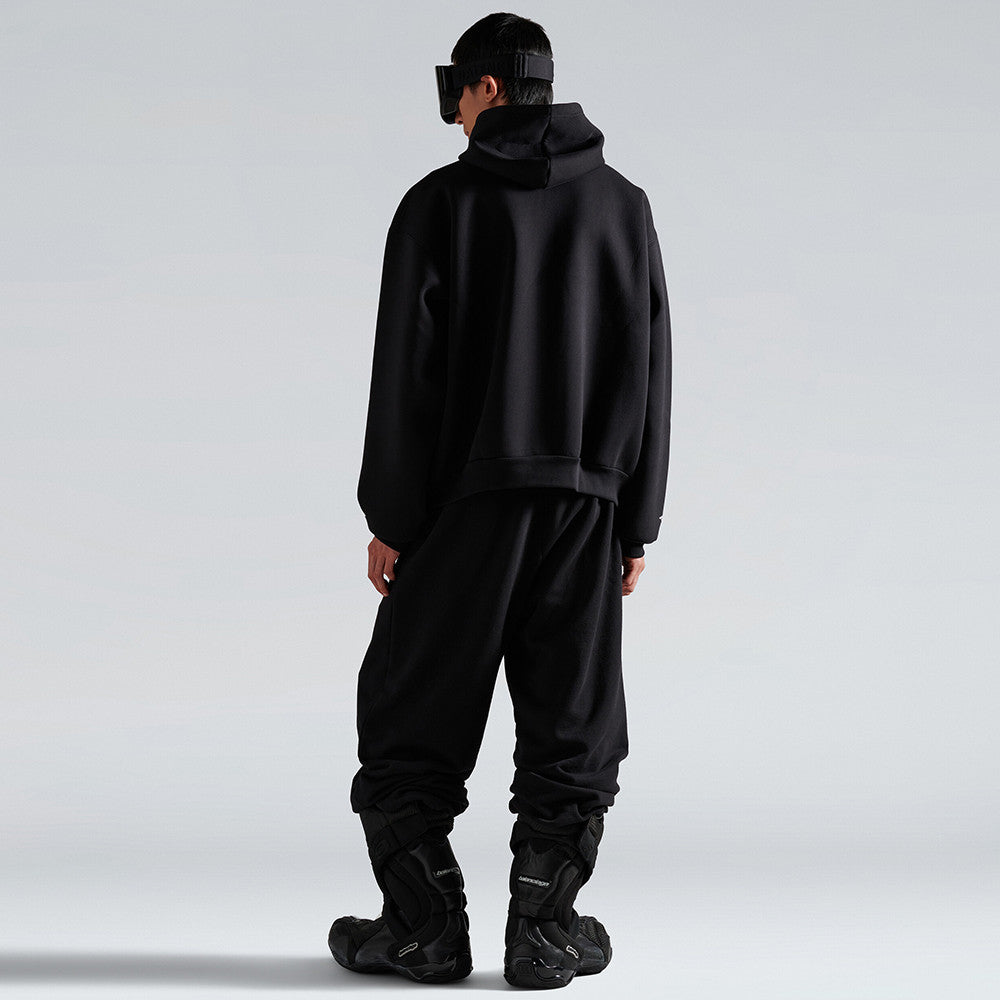 Balenciaga 3b Sports Icon Zip-up Hoodie in Washed Black White #375599