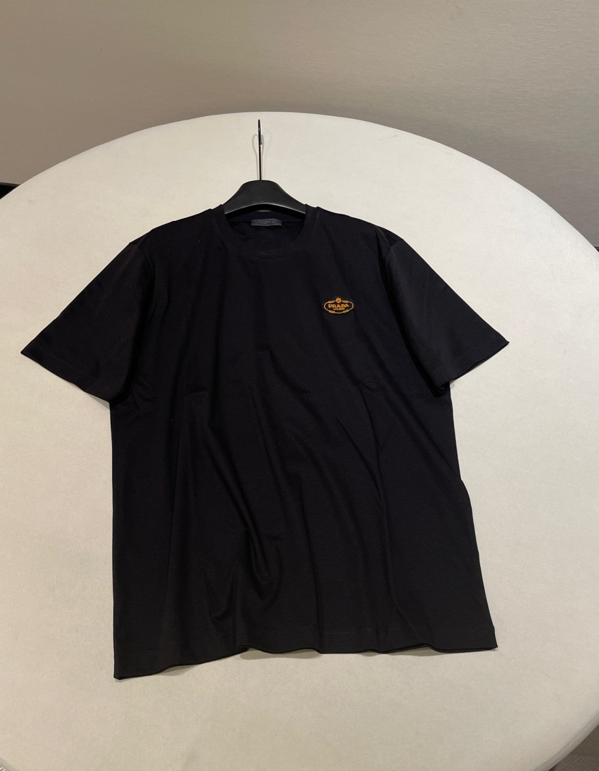 Prada Men's Summer Solid Colour Embroidered Logo Printed Round Neck Short Sleeve T-Shirt #76621