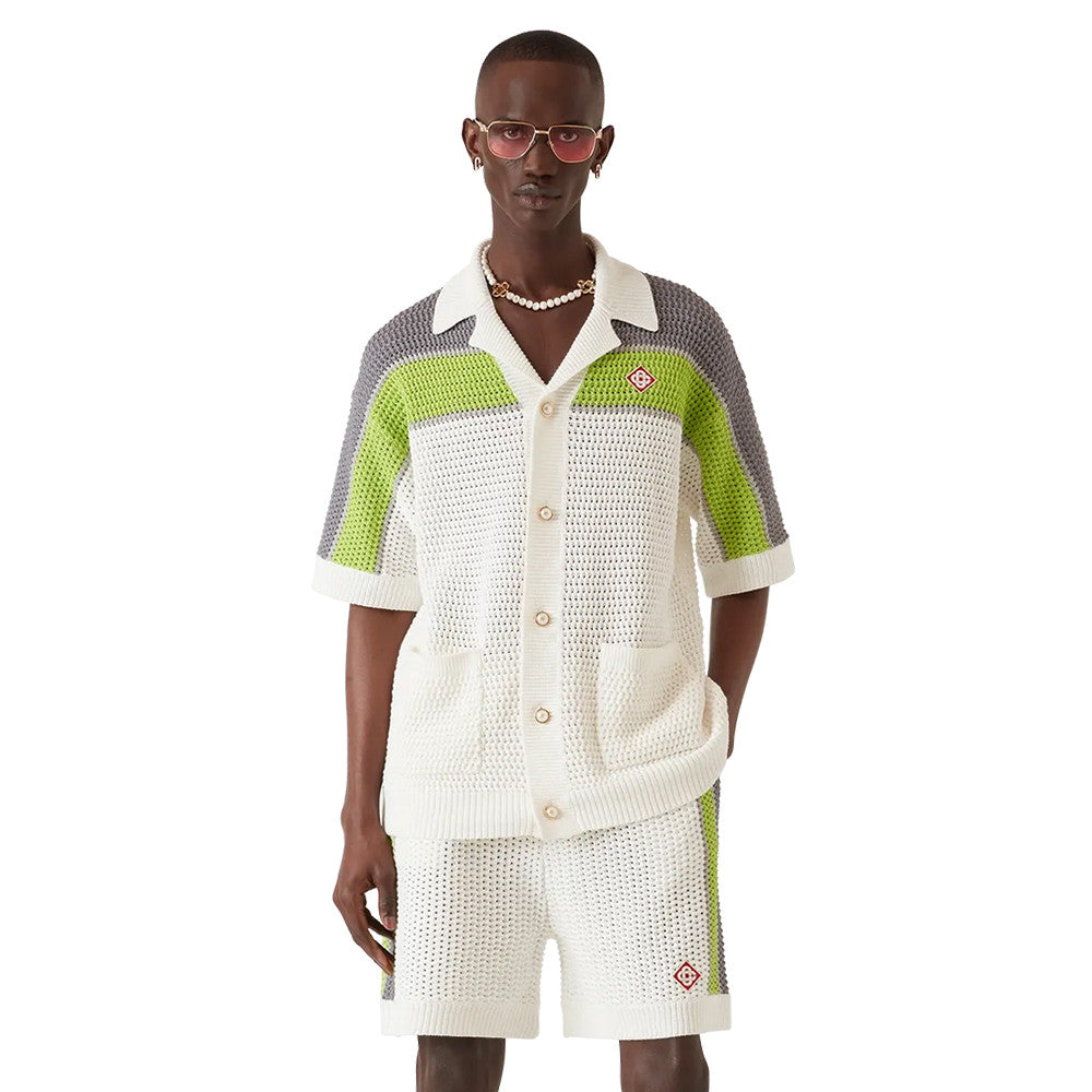 Casablanca Stripe Crochet Shirt Shorts #336490