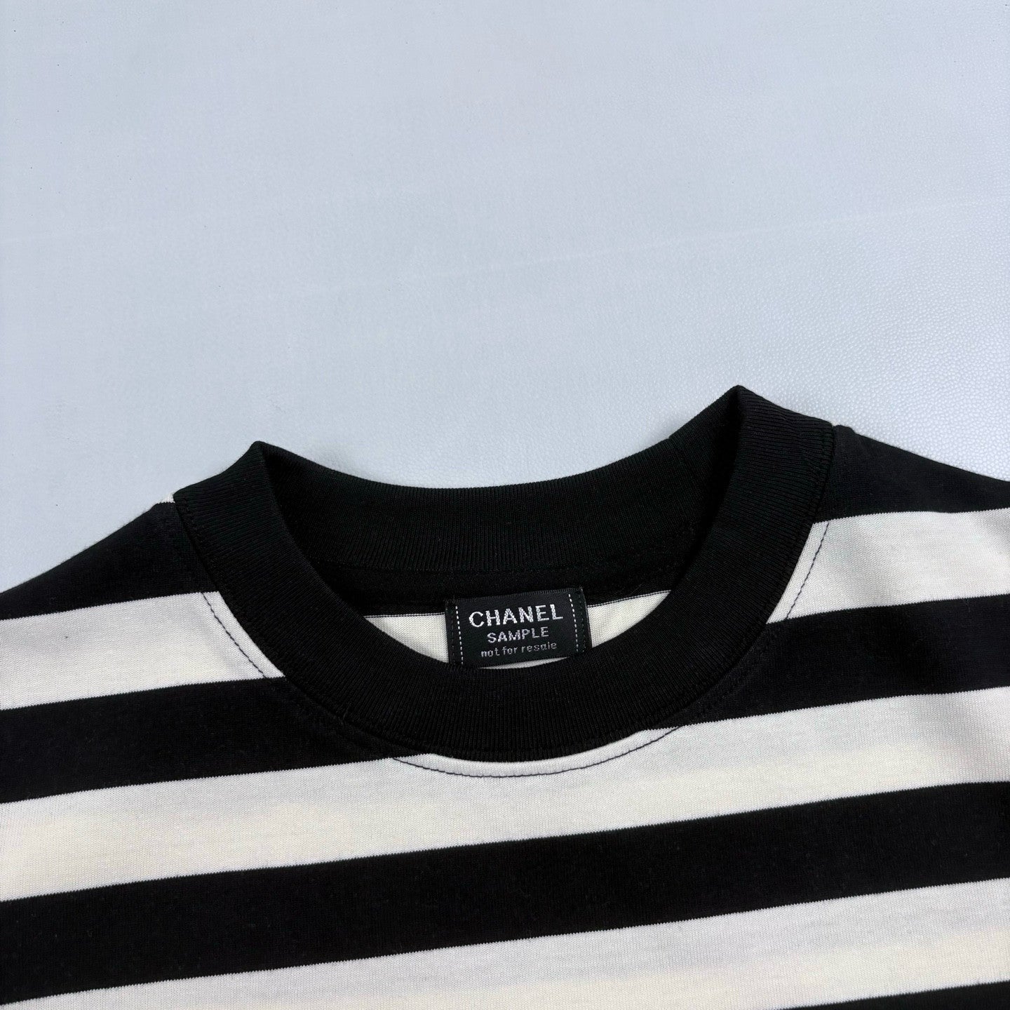 Chanel Men's Summer Striped Logo Solid Color Round Neck Pullover Short Sleeved T-shirt #81554