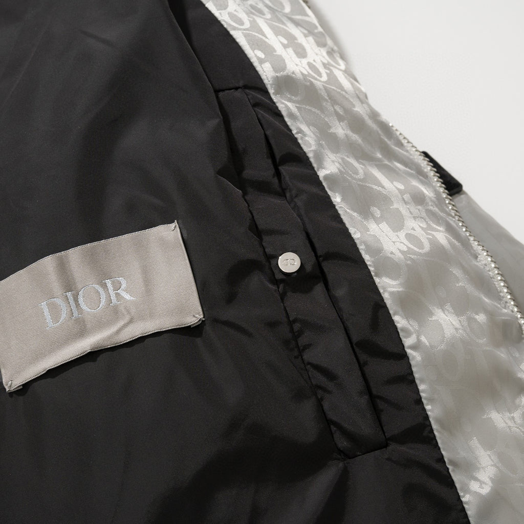 Dior Zipped Long Sleeve Dark Print Puffer Down Jacket #96591