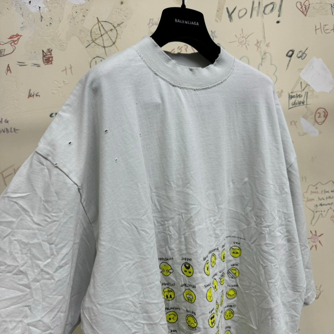 Balenciaga Men Women HOW ARE YOU FEELING TODAY Printed Round Neck Cotton Summer Straight Loose Solid Color Short Sleeve T-Shirt Ngvp #9555