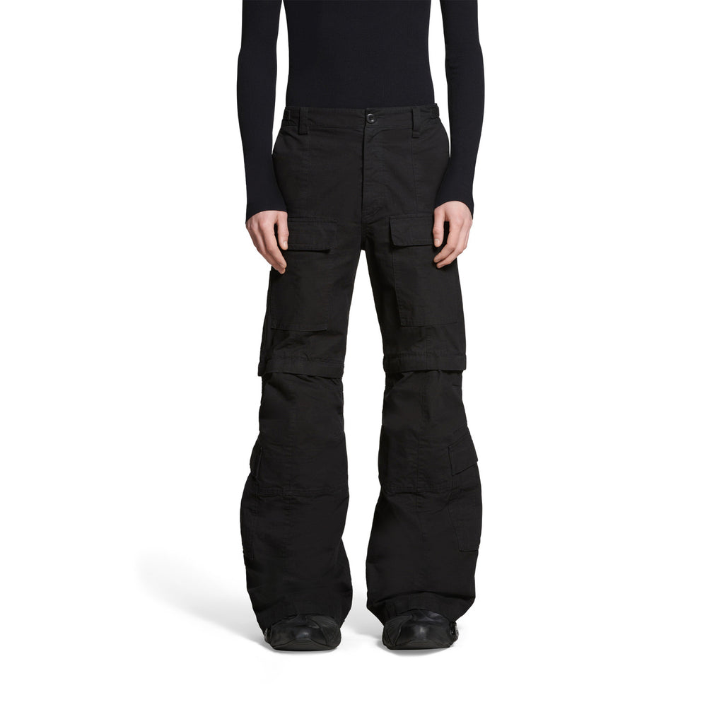 Balenciaga Men's All Season Black Cotton Loose Fit Flared Casual Work Pants Ngvp #6985