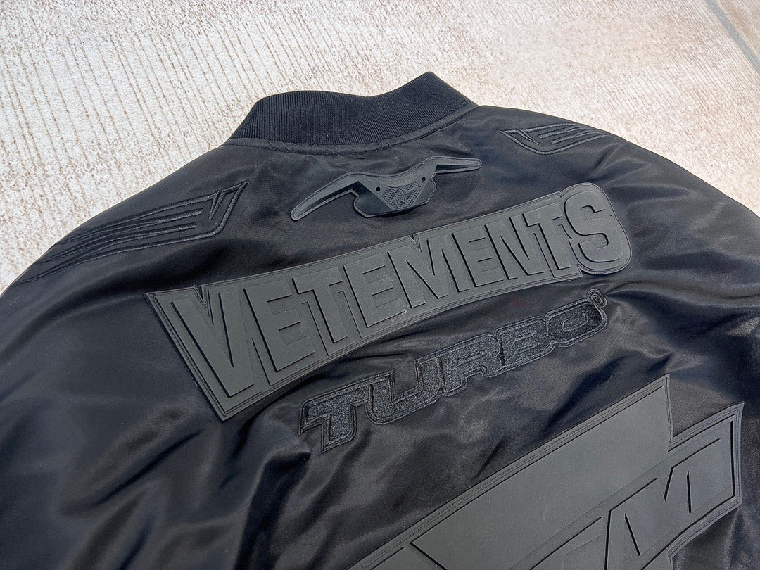 Vetements Embossed Letter Zip Sports Jacket #96689
