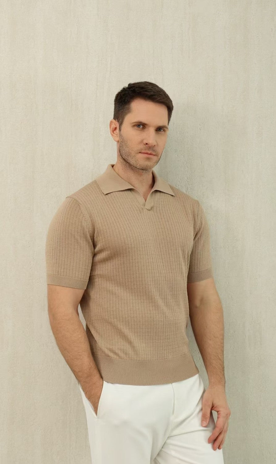 Loro Piana Men's Summer Refreshing Thin Knitted Lapel Short-sleeved Top Multicoloured Fashion Comfortable Temperament T-shirt Ngvp #9956