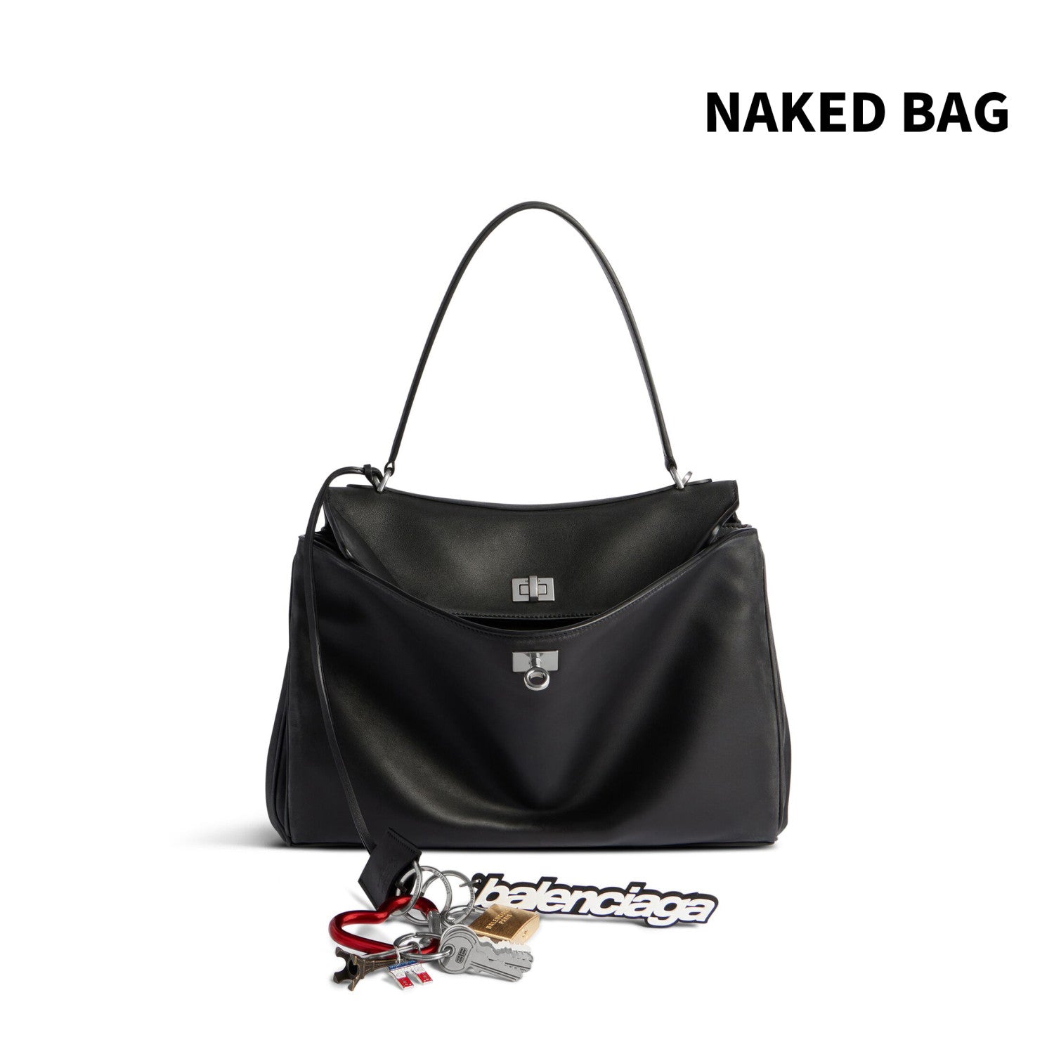 Balenciaga Men's And Women's Black Large Capacity Tote Bag Handbag Casual Leather Gold And Silver Button Handbag Bags 7897442AA7B1000 Ngvp #7932