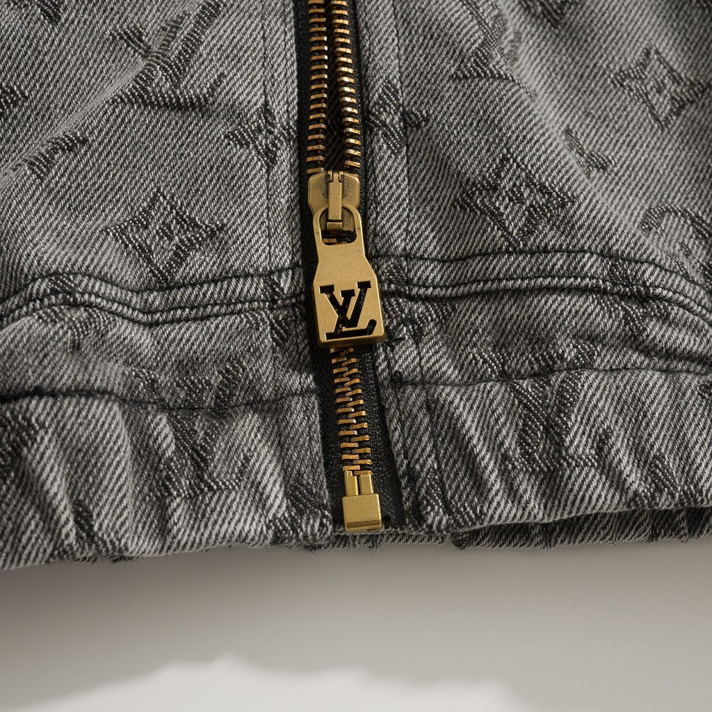 Louis Vuitton Men's And Women's Spring/autumn Fashion Casual Classic Printed Hooded Zipper Denim Jacket #78417