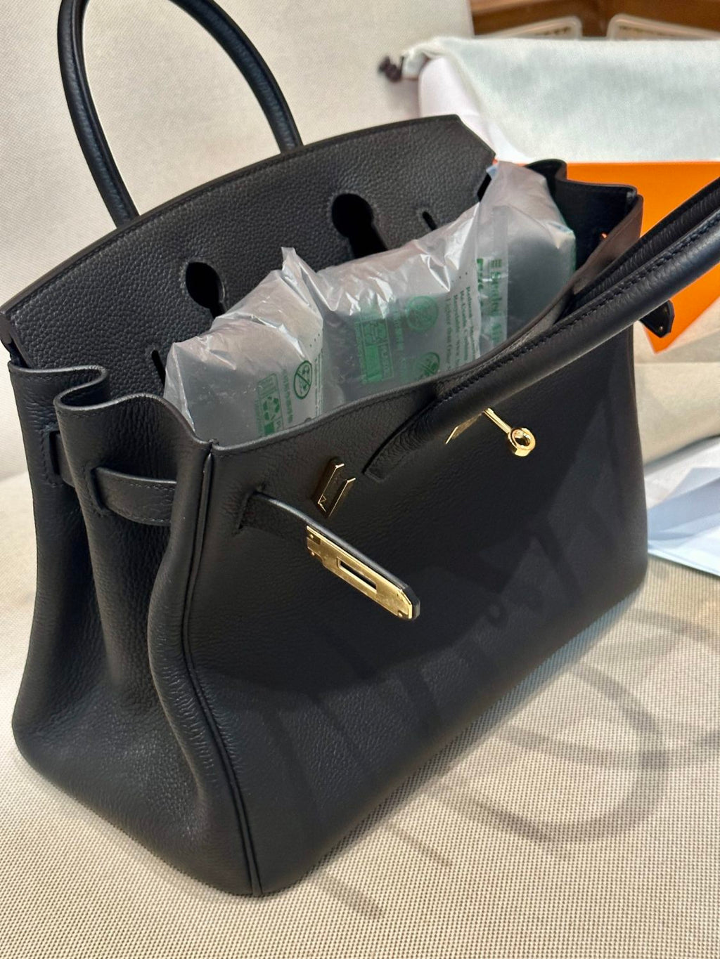 Hermes Platinum Internal Stitching BIRKIN30 Togo Original Leather Top-Grade Leather Handbag Bag Handcrafted Leather Bag From The Original Factory's Premium Custom Collection #934055
