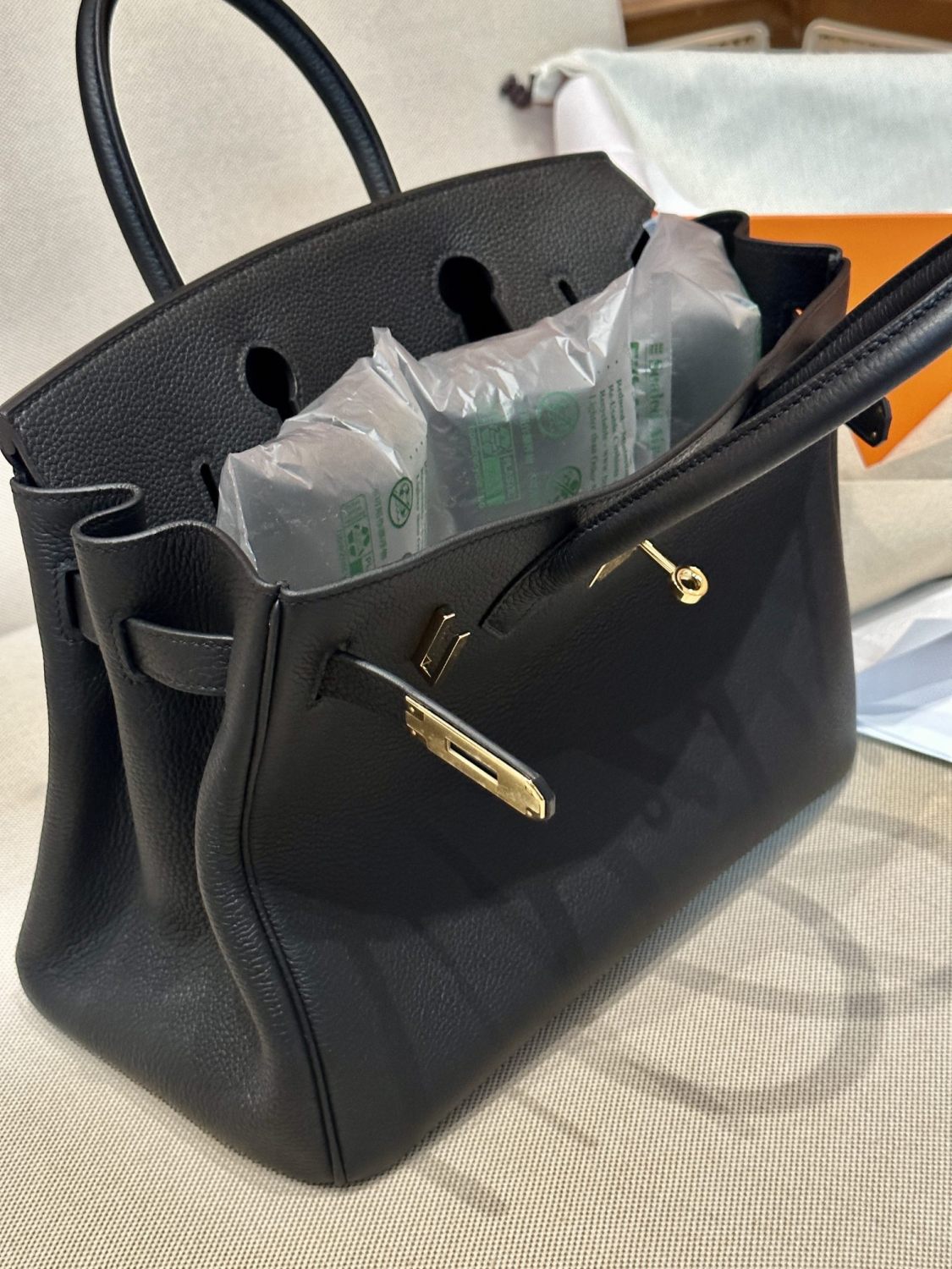 Hermes Platinum Internal Stitching BIRKIN30 Togo Original Leather Top-Grade Leather Handbag Bag Handcrafted Leather Bag From The Original Factory's Premium Custom Collection #934055