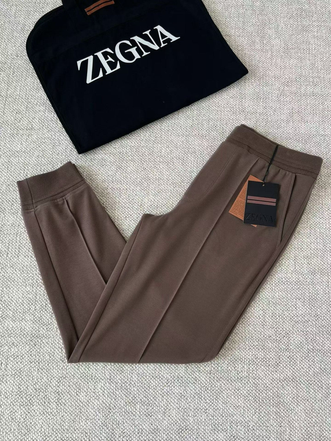 Zegna Solid Color Cotton Casual Hooded Zipper Sweatshirt and Pants #377852