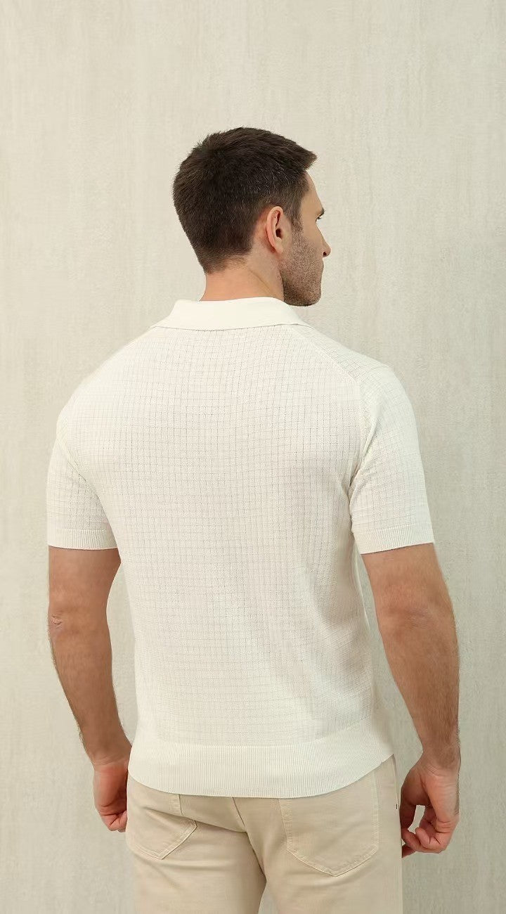Loro Piana Men's Summer Refreshing Thin Knitted Lapel Short-sleeved Top Multicoloured Fashion Comfortable Temperament T-shirt Ngvp #9956