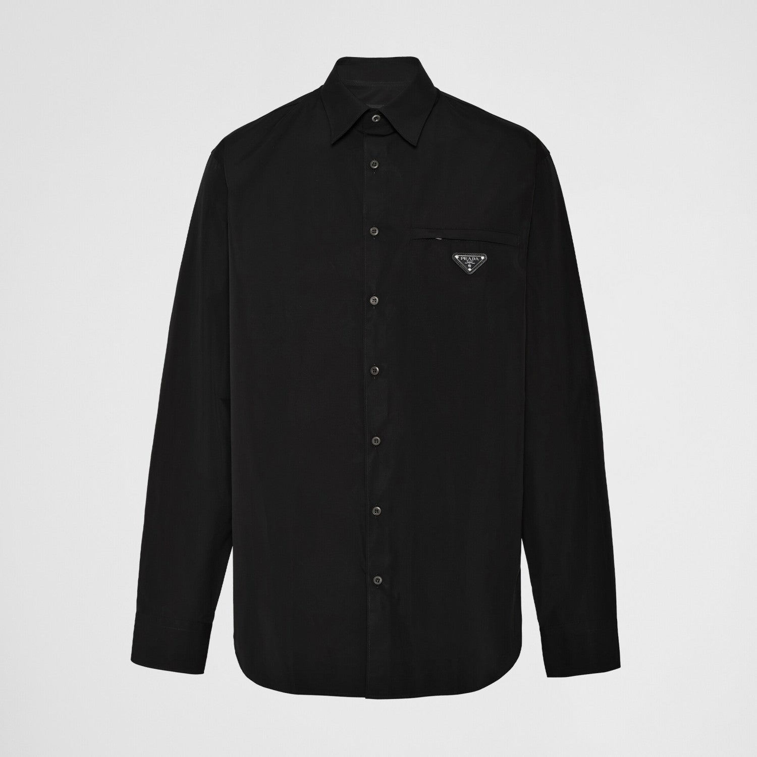Prada Men's Spring And Autumn Solid Color Recycled Fiber Nylon Single Breasted Long Sleeved Shirt #74639