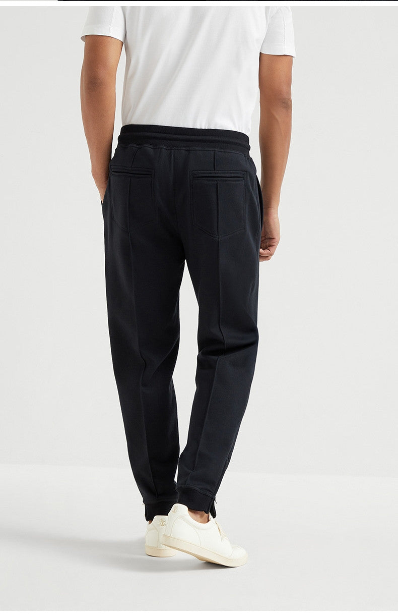Brunello Cucinelli Men's Lace-up Sweatpants Four Seasons Solid Color Cotton Casual Drawstring Trousers Pants Ngvp #1767