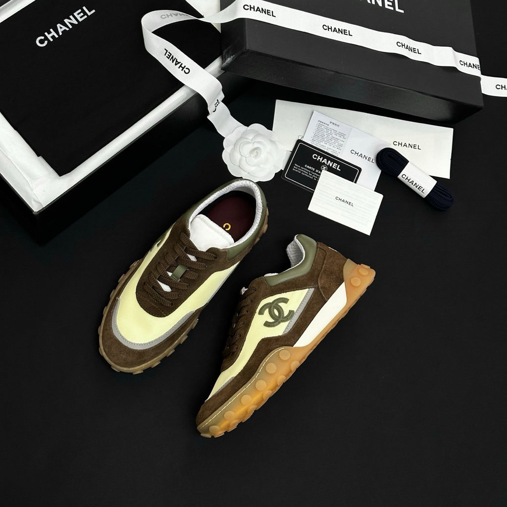 CHANEL Sneakers Mixed Fibers Suede Calfskin Calfskin #380548