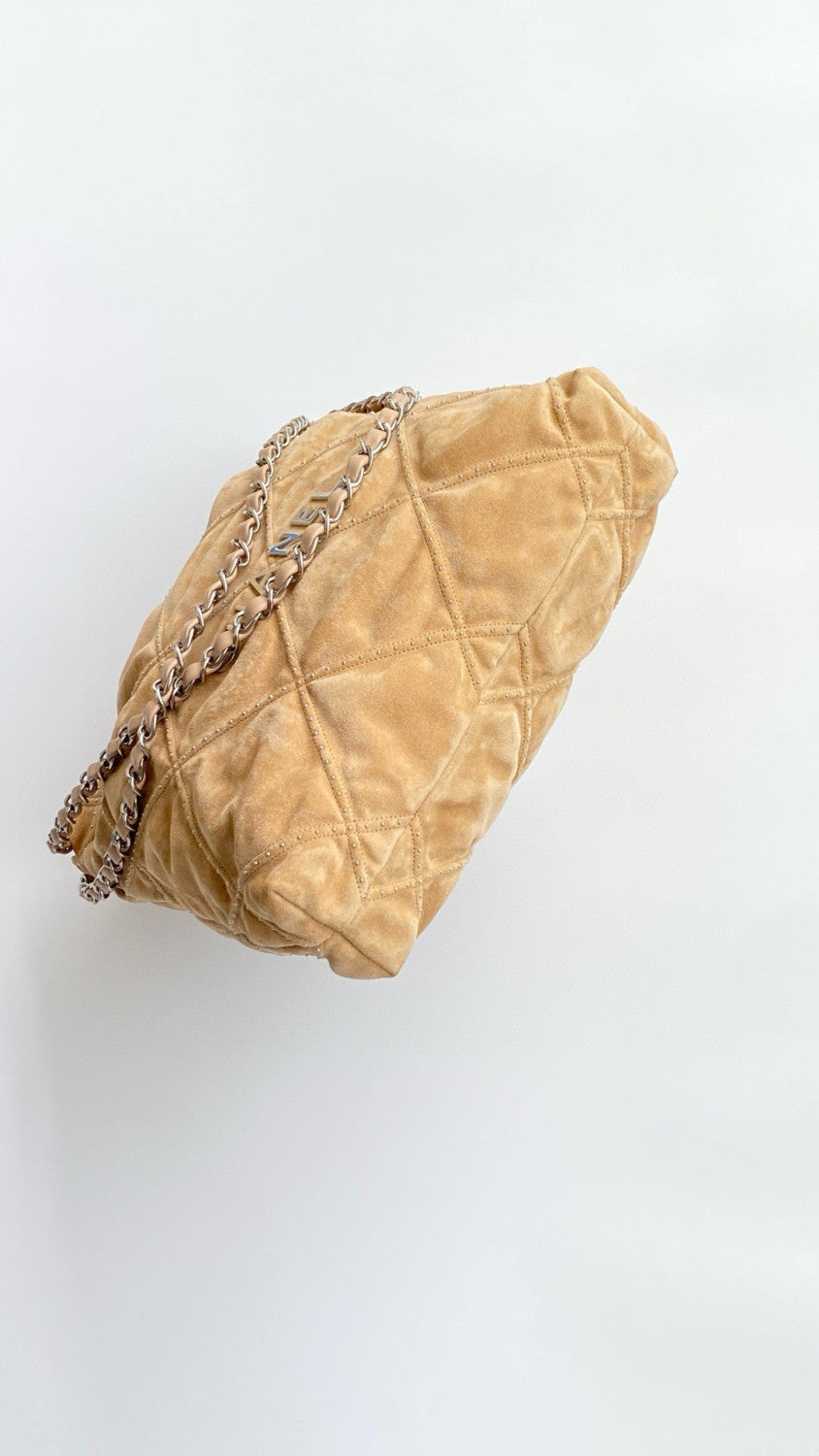 Chanel Women's Solid Colour Chain Shoulder Strap Suede Leather Studded Quilted Design Shoulder Tote Bag Bags #76948