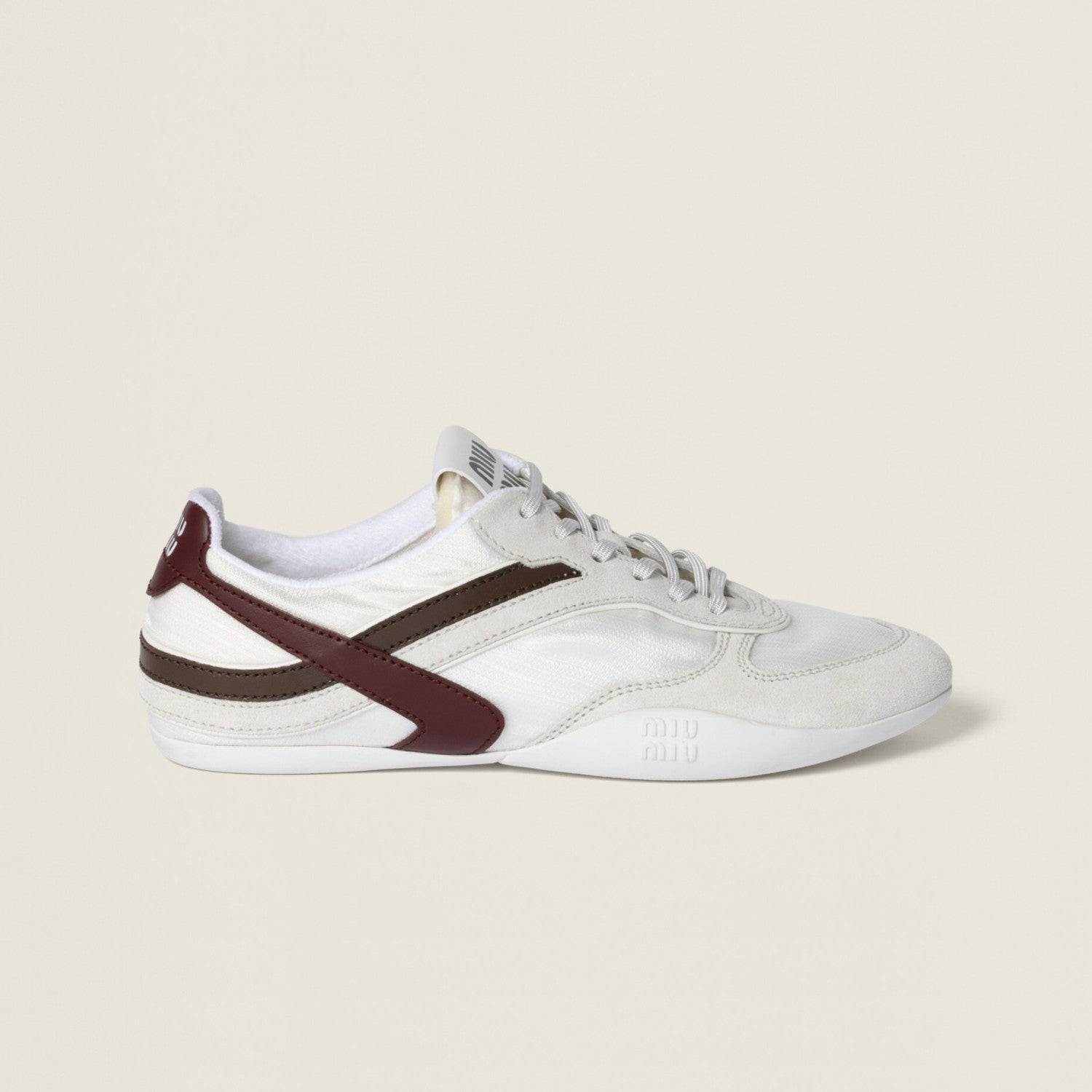 MiuMiu Women's Four Seasons Colorblock Gymnasium Tech Fabric Fabric and Suede Leather Low Top Lace-Up Sneakers Shoes #76373