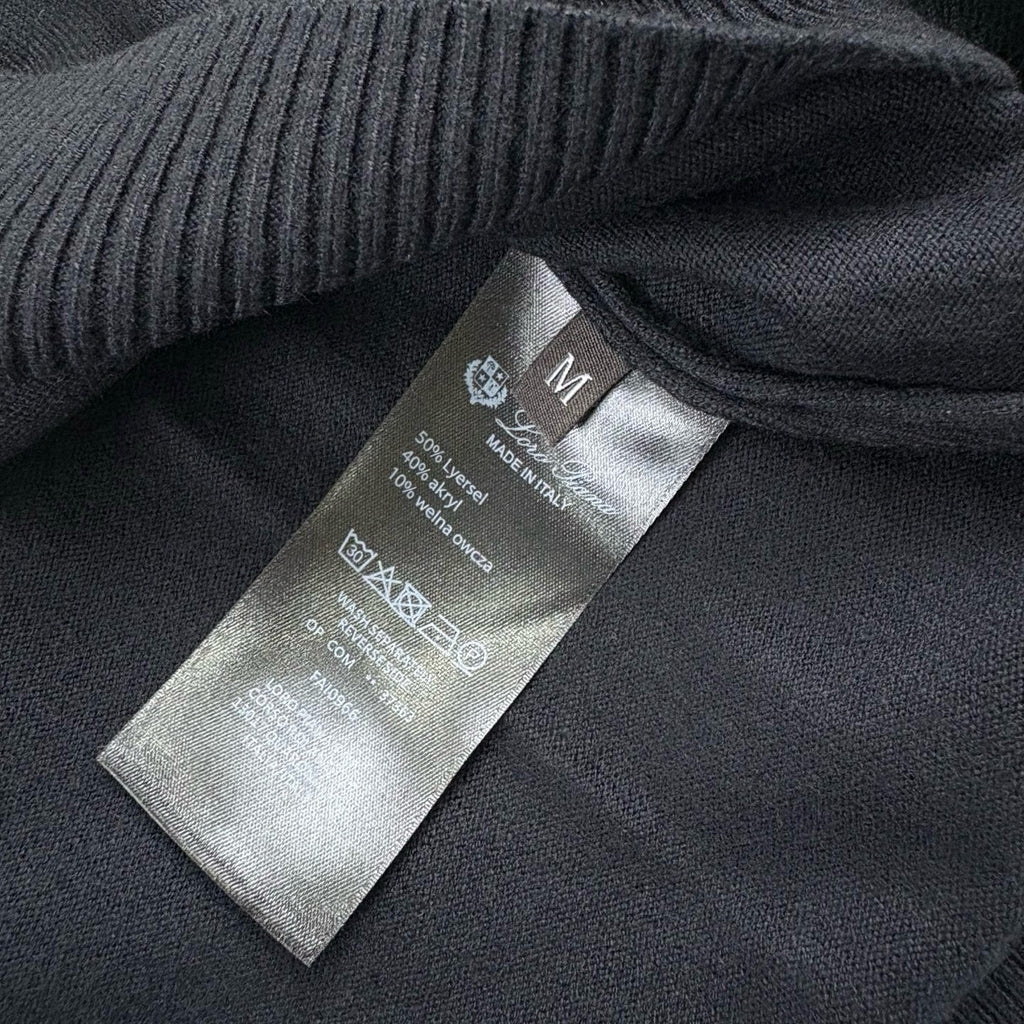 Loro Piana Men's Solid-Color Metal Logo Crew Neck Knit Short-Sleeve Sweater for Spring. Autumn. and Winter Ngvp #2725