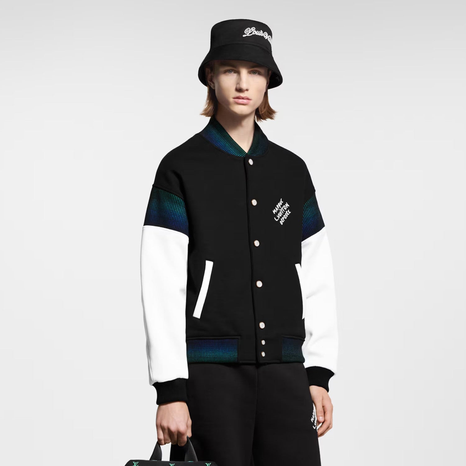 Louis Vuitton Men's Spring And Autumn Cotton Knit Baseball Jacket Single Breasted Colorblocked Cotton Long Sleeve Corset Jacket #77852