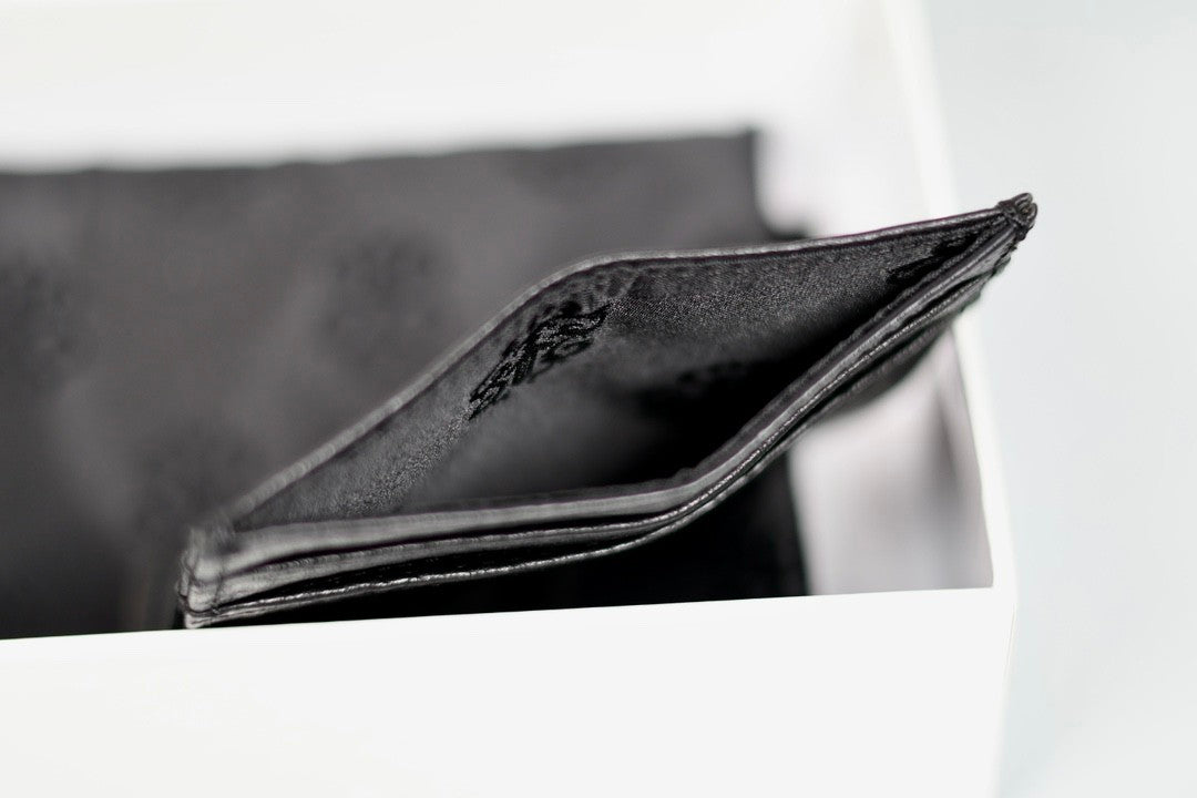 Chrome Hearts Luxury Fashion Trend Italian Cowhide 925 Sterling Silver Accessories Couple Men's And  Women's Models Folding Card Case Card Holder Bags Bag #76516