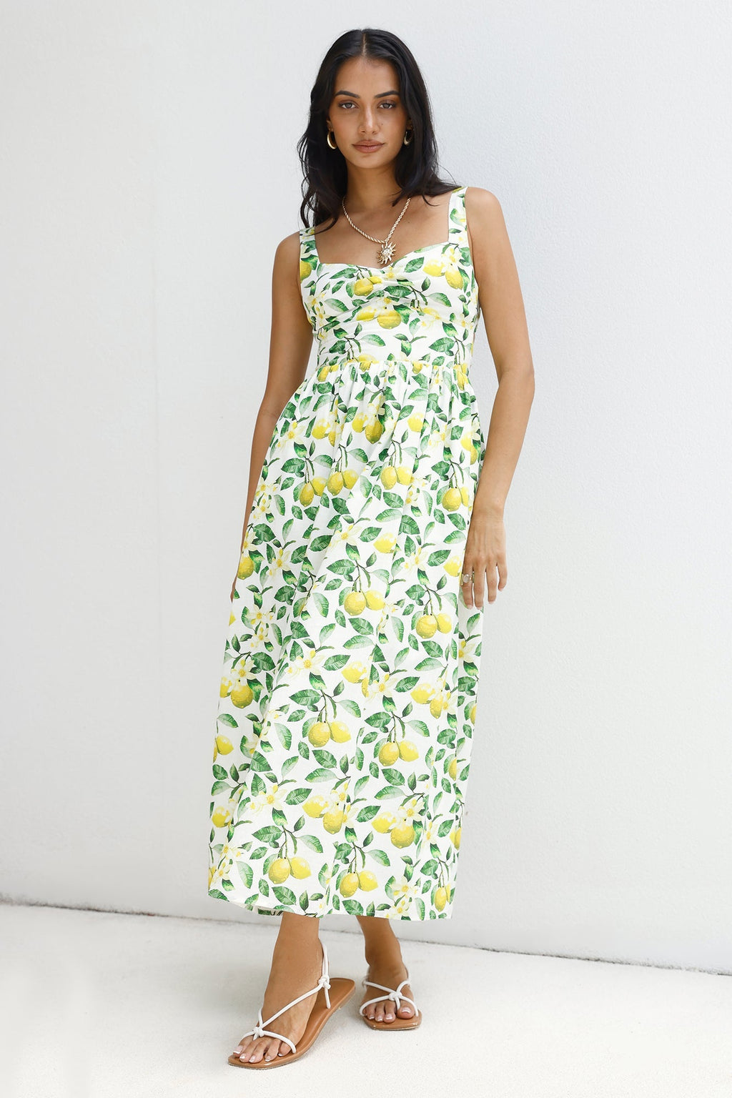 Under The Lemon Tree Midi Dress Print