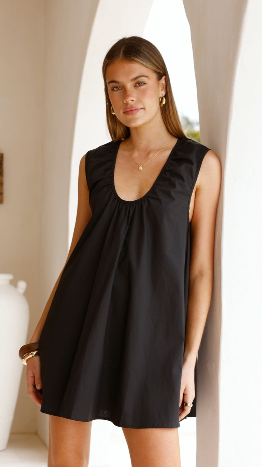 Vanessa Oversized Mini Dress - Black