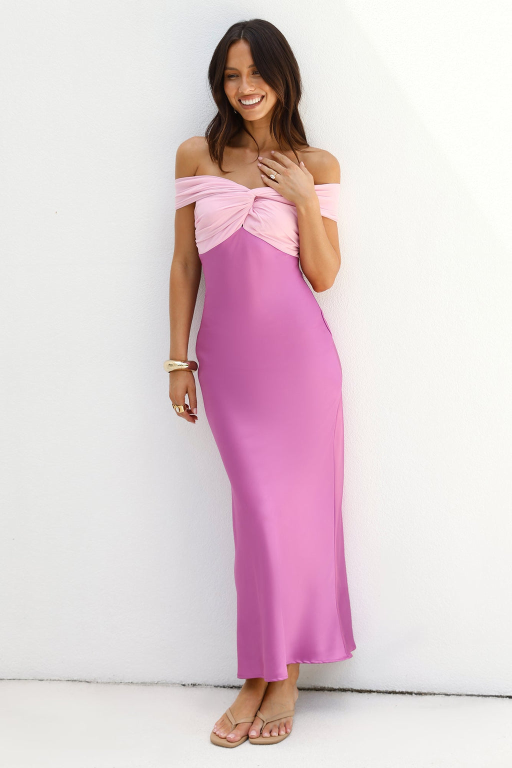 Dreamers Delight Off The Shoulder Maxi Dress Purple