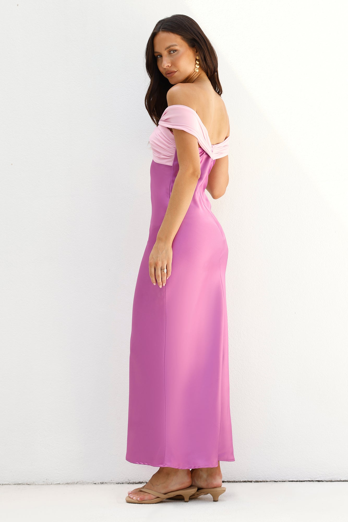 Dreamers Delight Off The Shoulder Maxi Dress Purple