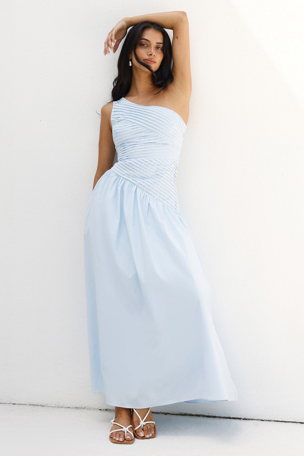 Lexi Love One Shoulder Maxi Dress Blue