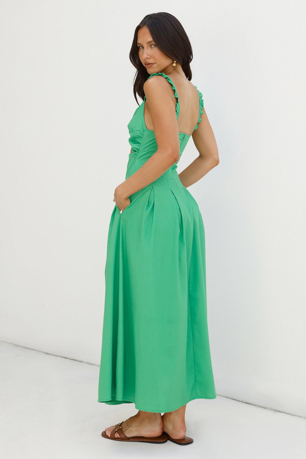 Cherry Kisses Maxi Dress Green