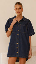 Rayna Denim Mini Dress - Indigo
