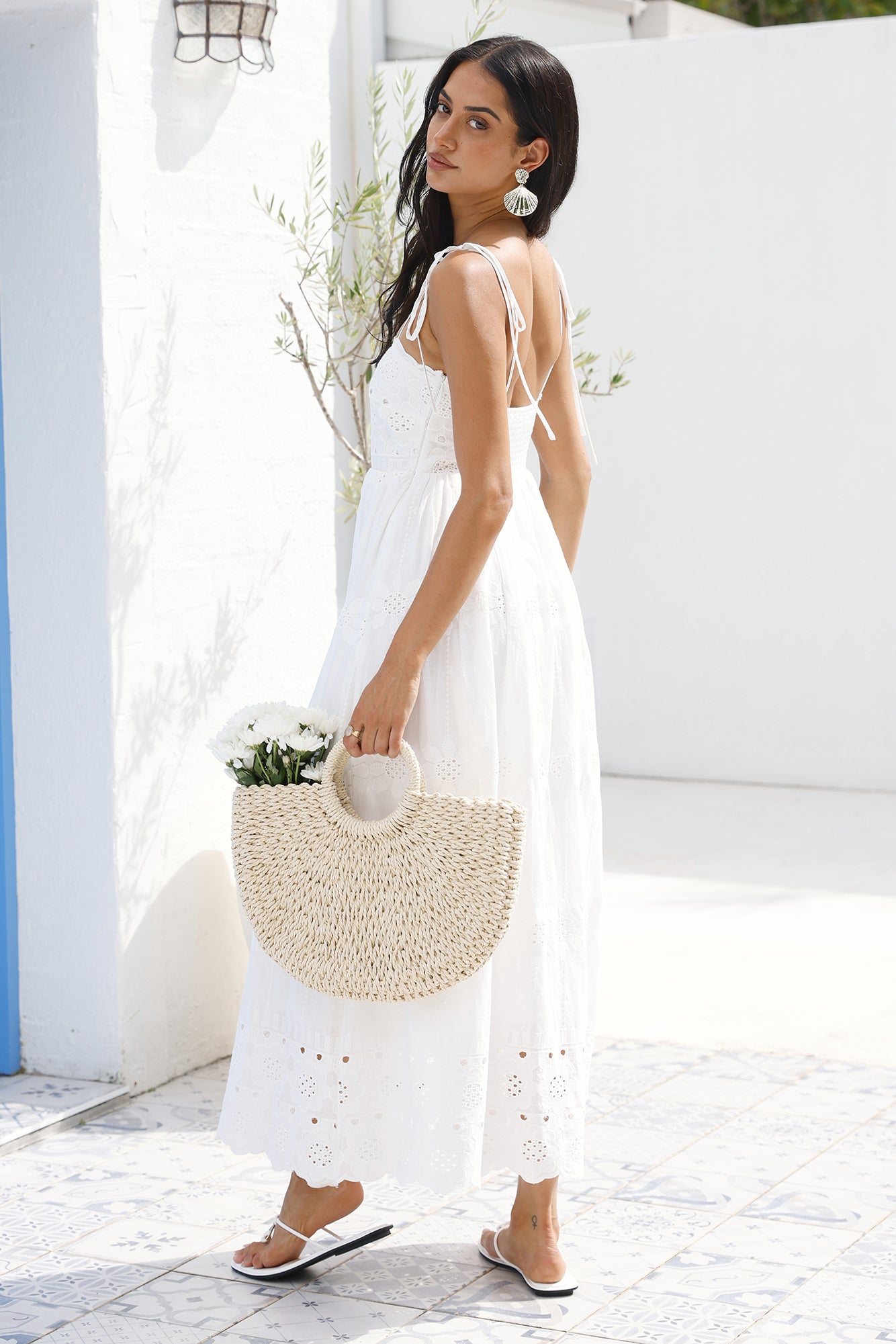 Whispers of Spring Maxi Dress White