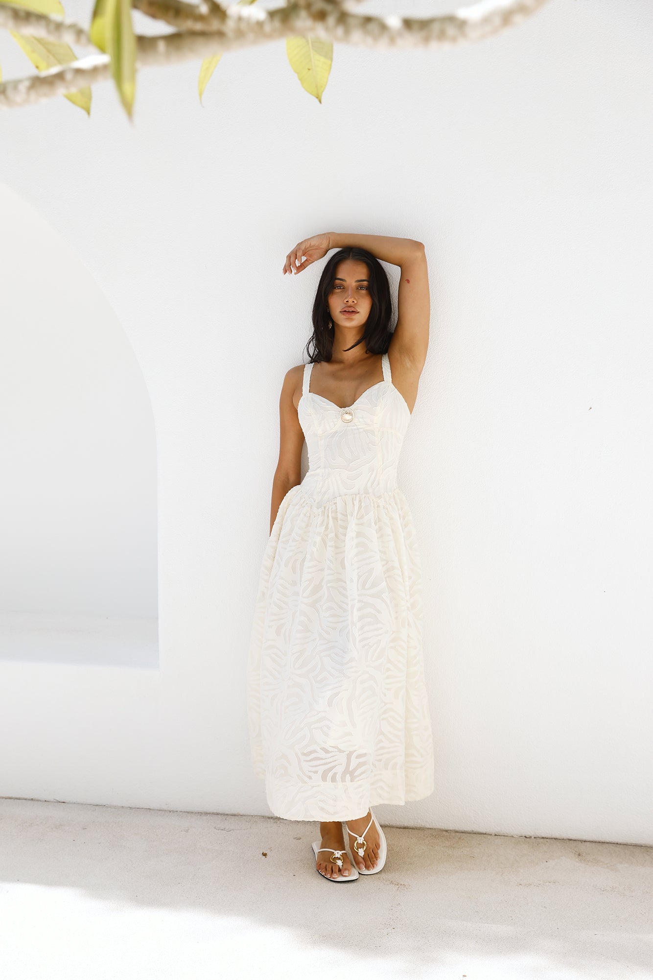 Enchanted Mist Maxi Dress Cream
