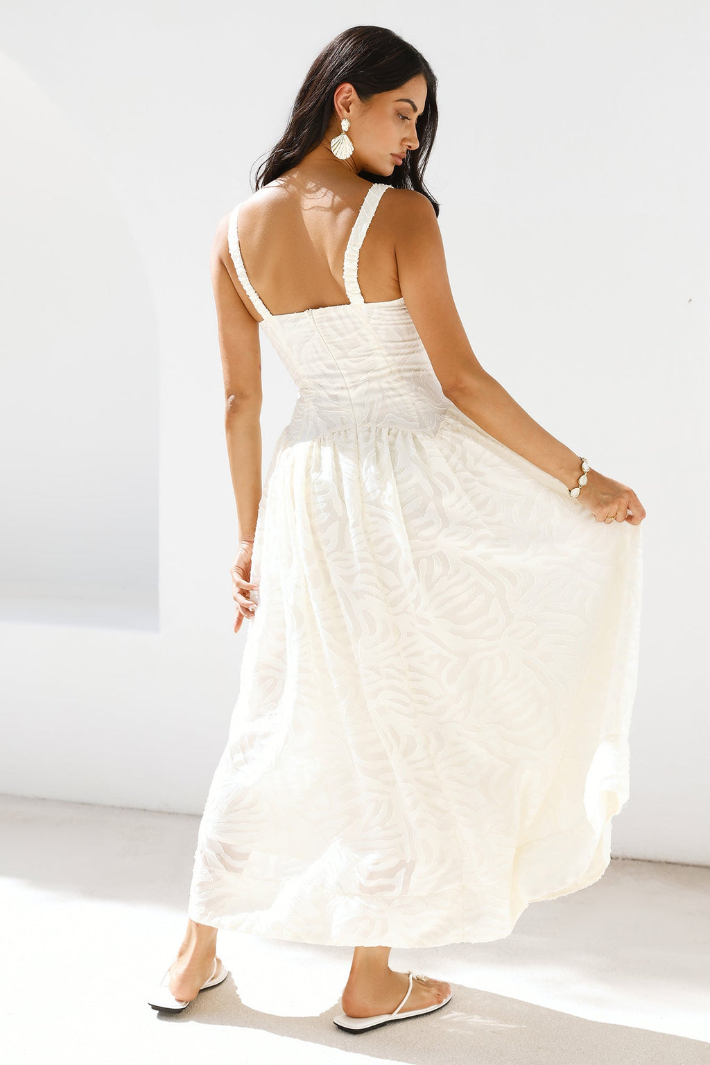 Enchanted Mist Maxi Dress Cream