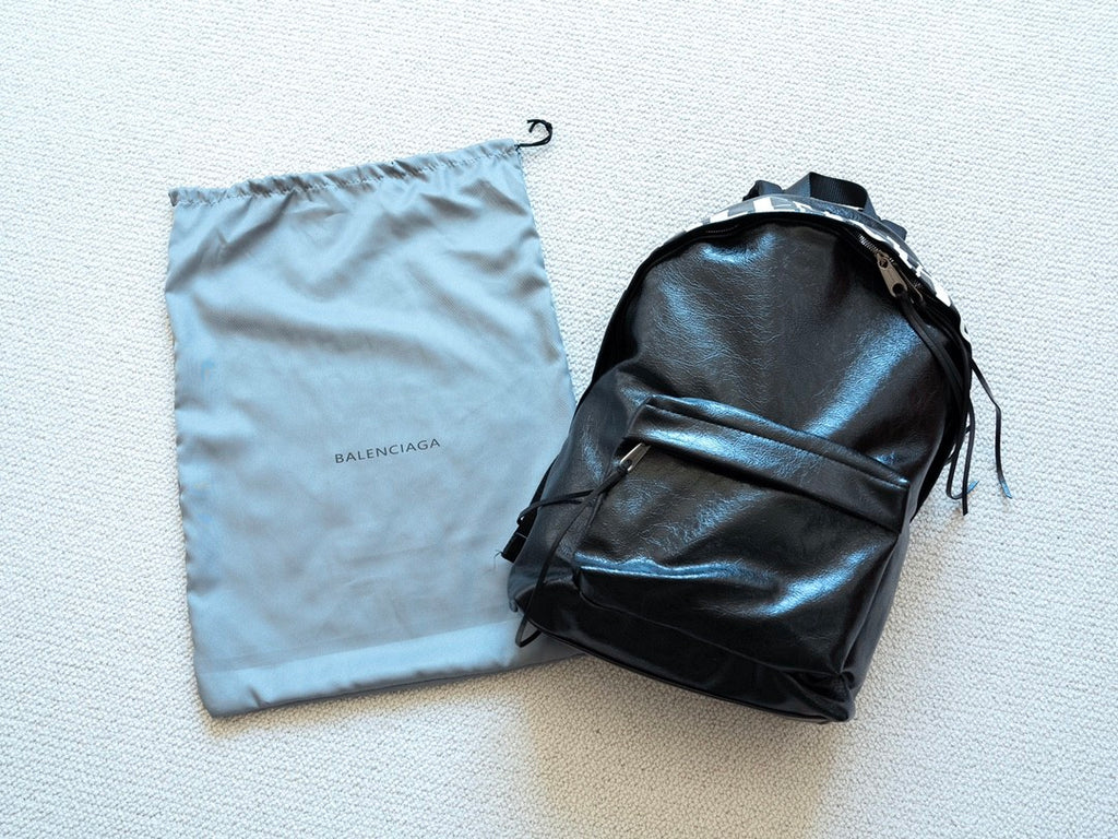 Balenciaga Men's Editor Backpack In Black/white Shoulder Bag Leather Zipper Fashion Trend Retro Bag Bags #81636