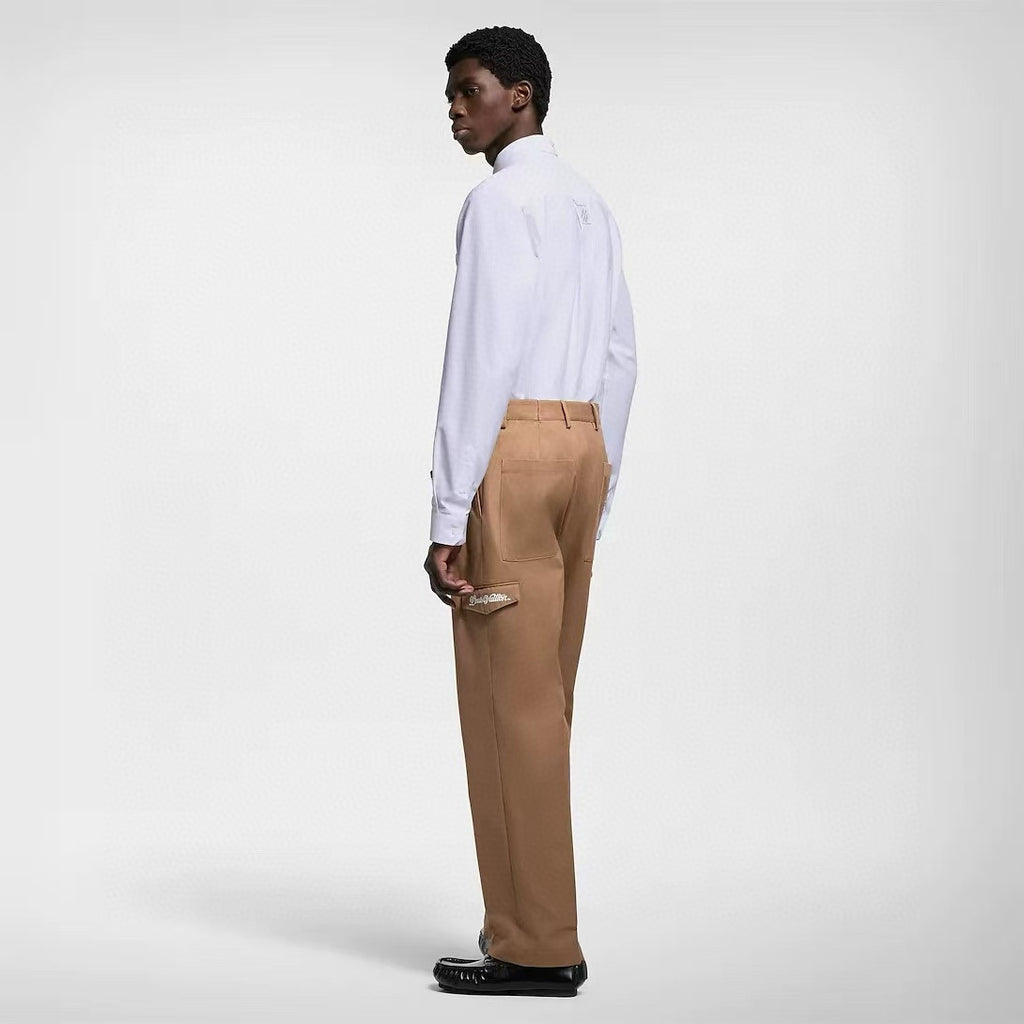 Louis Vuitton Men's Spring and Autumn Solid Color Embroidered Letter Printed Cotton Woven Fabric Casual Pants #76567
