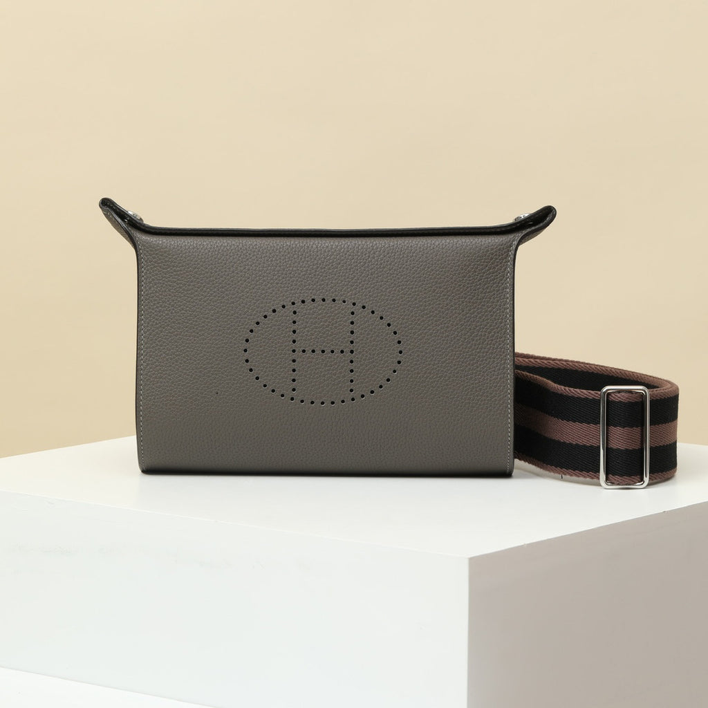 Hermès Videpoches Men's and Women's Fashion Classic Solid Color Leather Adjustable Canvas Strap Shoulder Bag Crossbody Bag Messenger Bag Bags H084283CKAC #78918